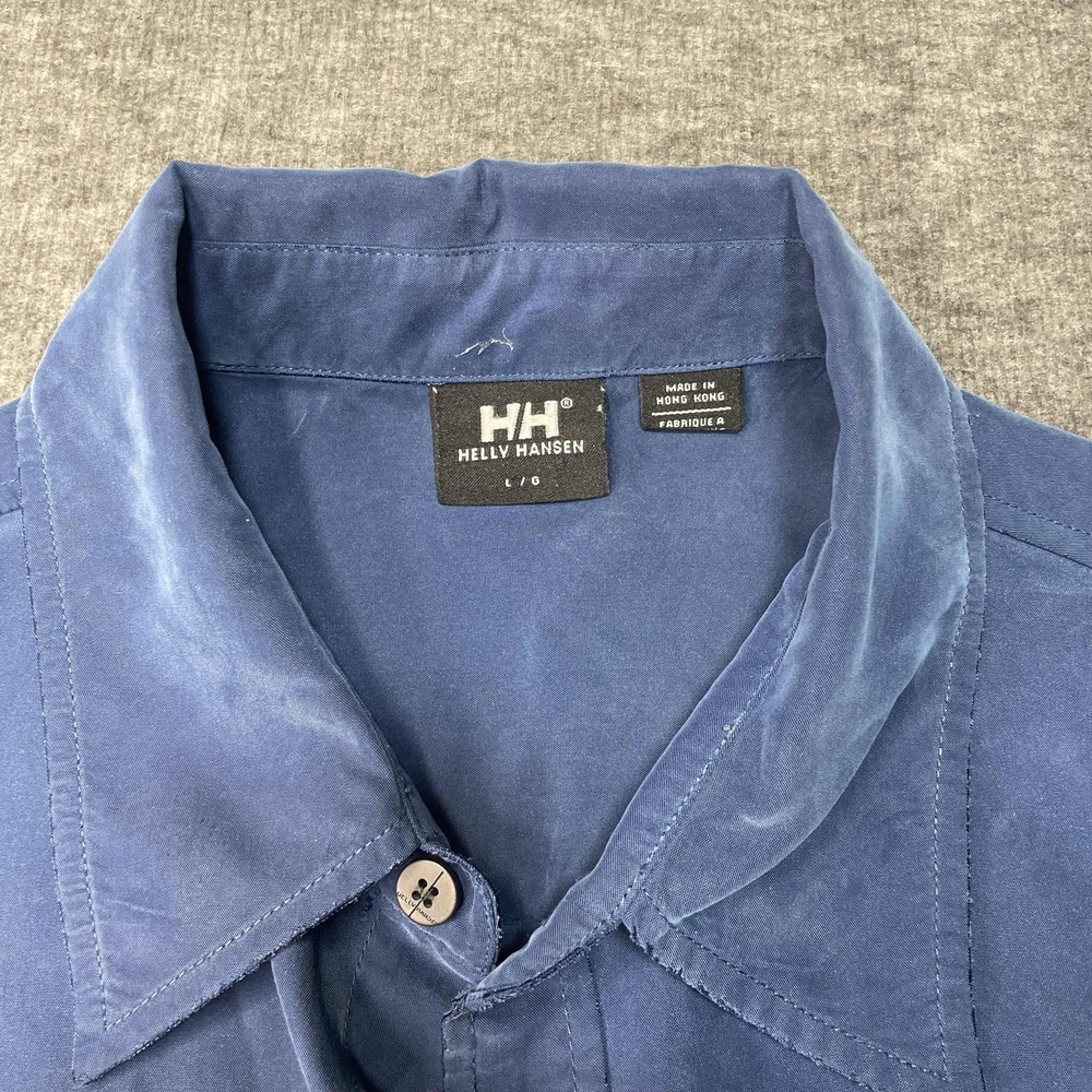 Helly Hansen Shirt Mens Large Button Down Casual Short Sleeve Blue Versatile - Picture 3 of 7